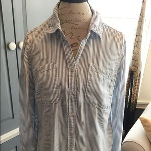 Merona Super Soft Stripe Button Down Size L